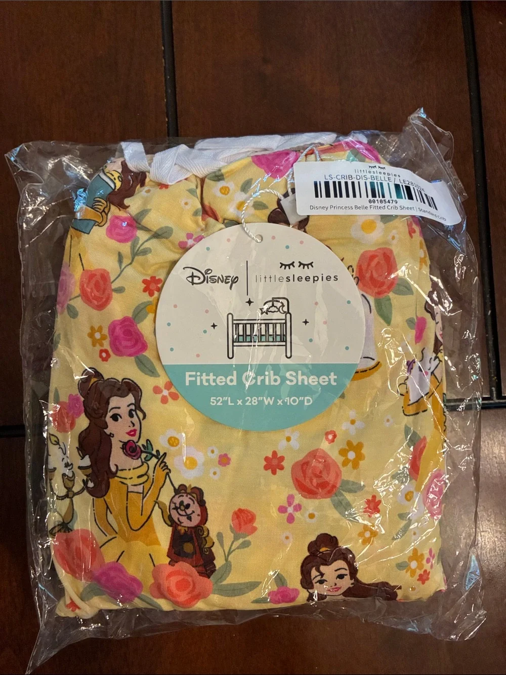 Disney Little Sleepies Princess Belle Fitted Crib Sheet NIB